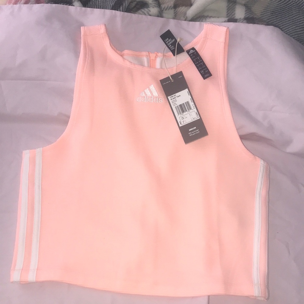 Adidas back zip closure crop top